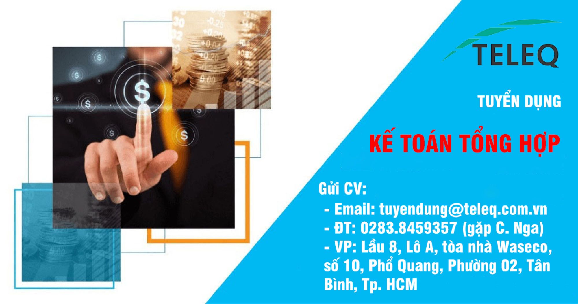 Công ty TELEQ tuyển dụng nhân viên kế toán tổng hợp